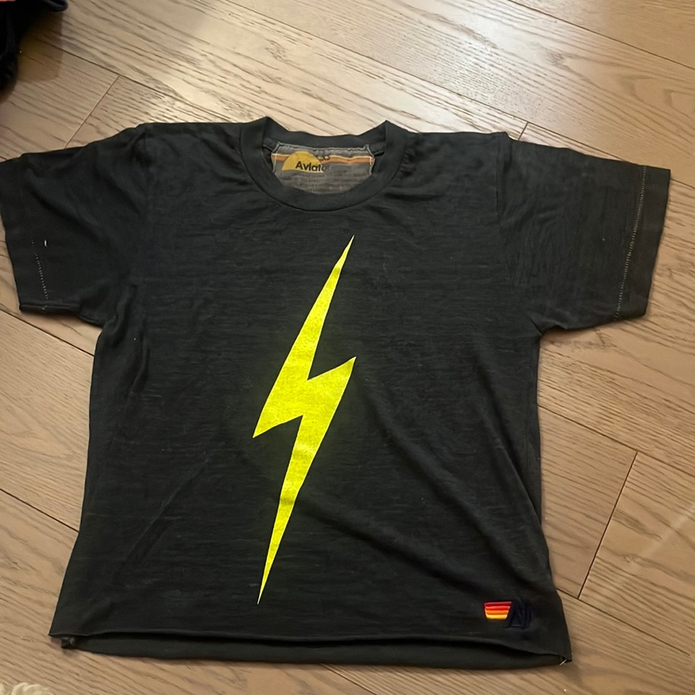 Rare aviator nation t shirt with lightning bolt